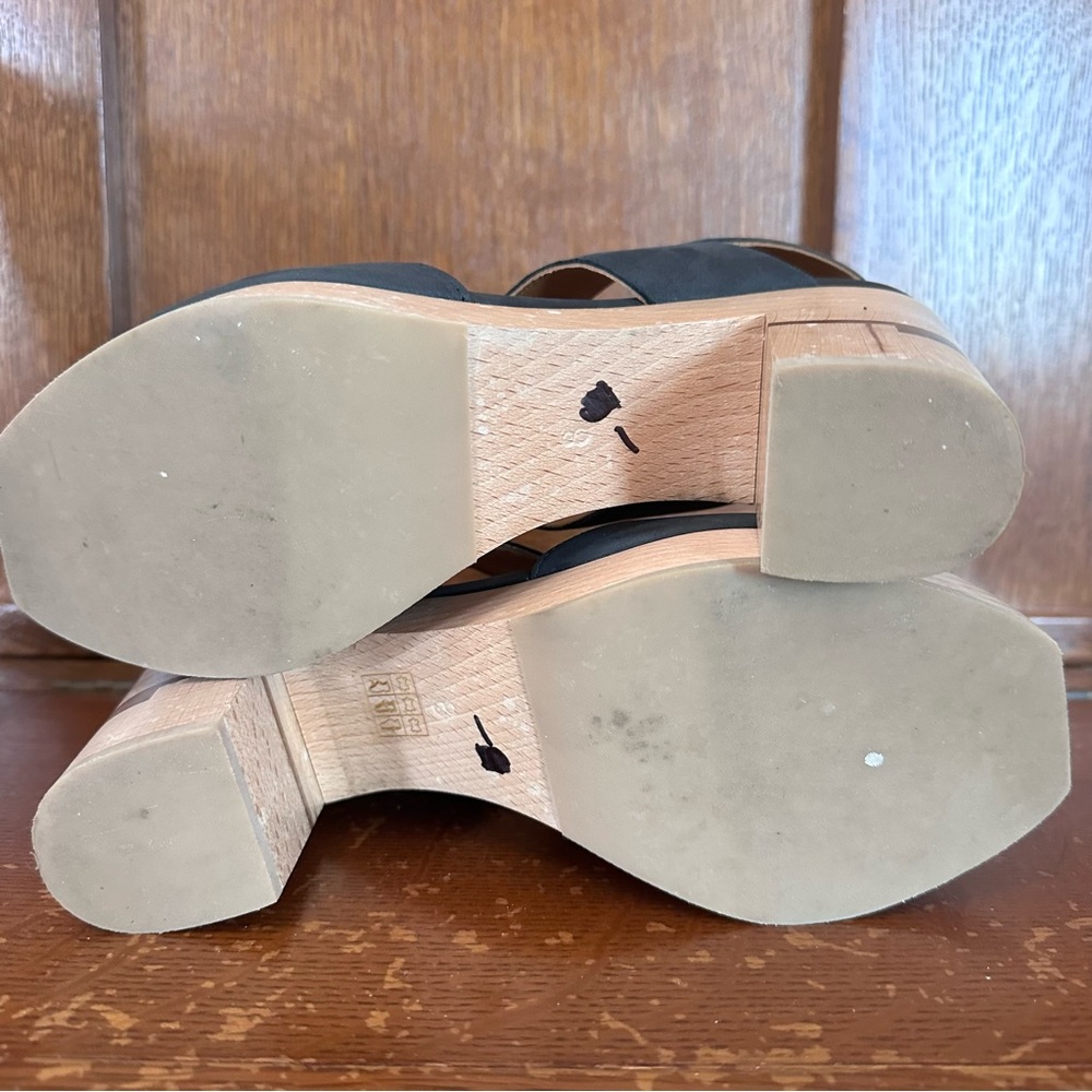 Cocolico Varick Platform Leather and Wood Sandals. Limited puzzle wood series - Picture 10 of 12